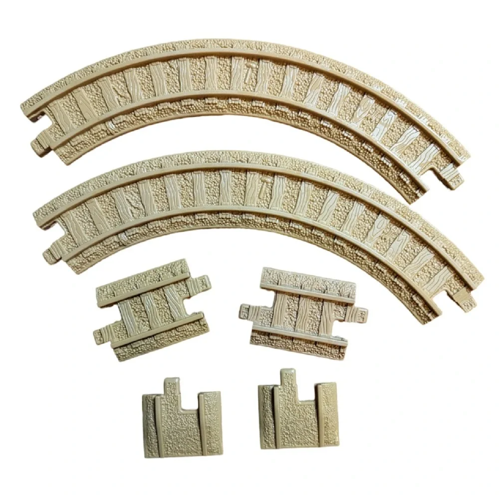 GeoTrax Large Curved Track + More, 6 Pieces Fisher Price Tan Track Plastic GUC